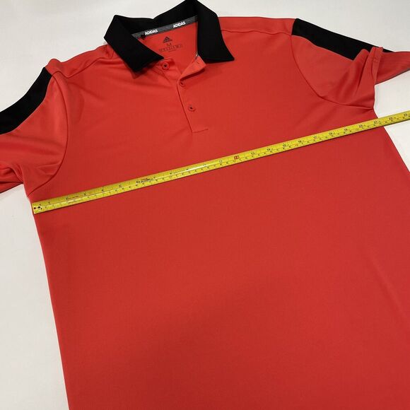 Adidas Men’s Athletic Polo Shirt Red Black Climalite Performance Stretch Golf M - Picture 5 of 7